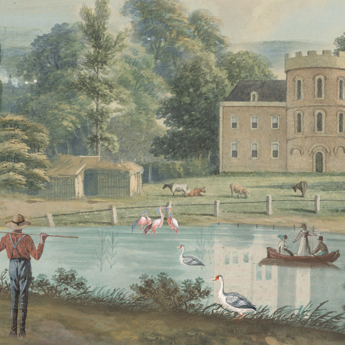 A Day by the Lake | Panoramic Landscape Wall Mural