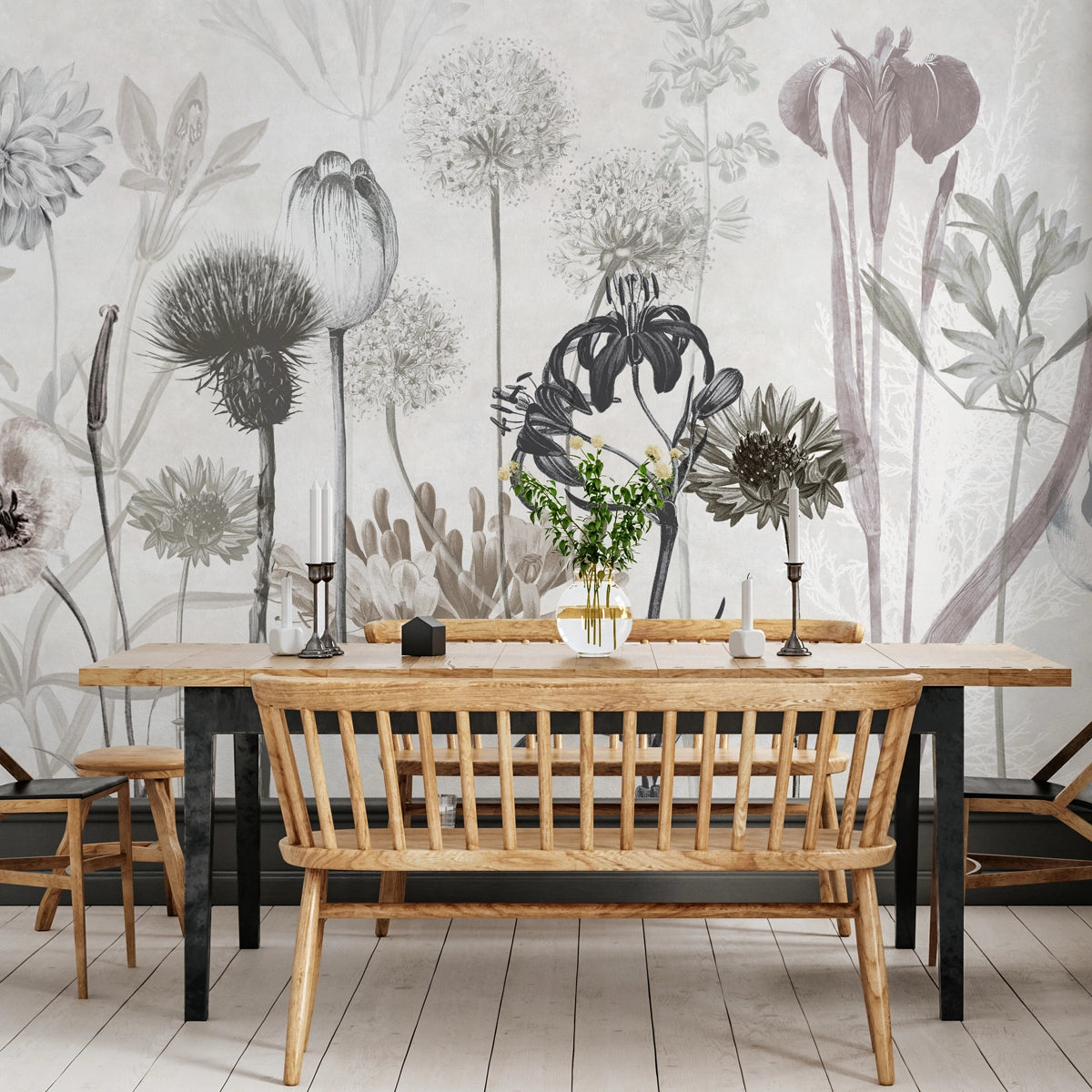 Herbarium | Bold Botanical Sketch Wall Mural