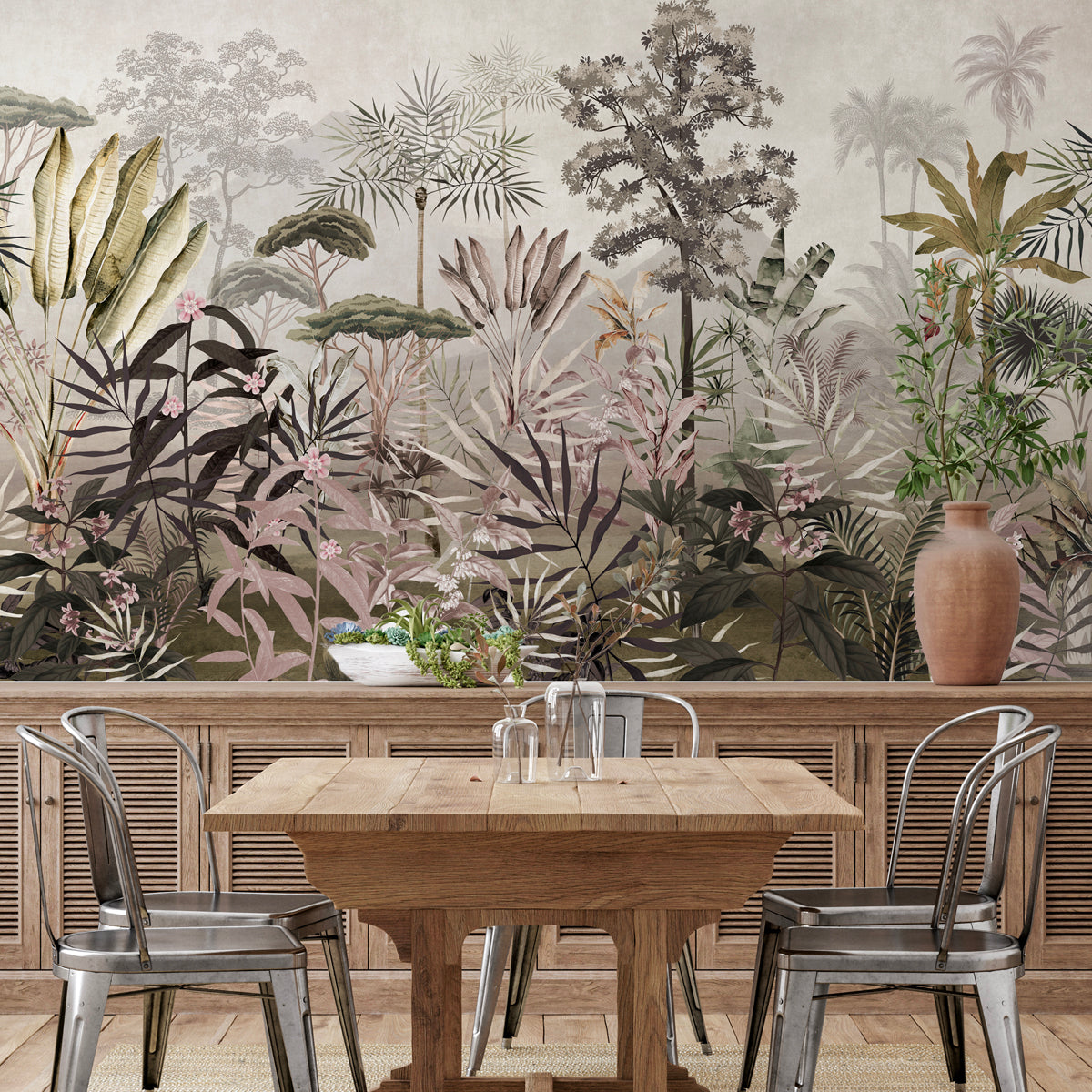 Jungle Reverie | Panoramic Tropical Forest Wall Mural