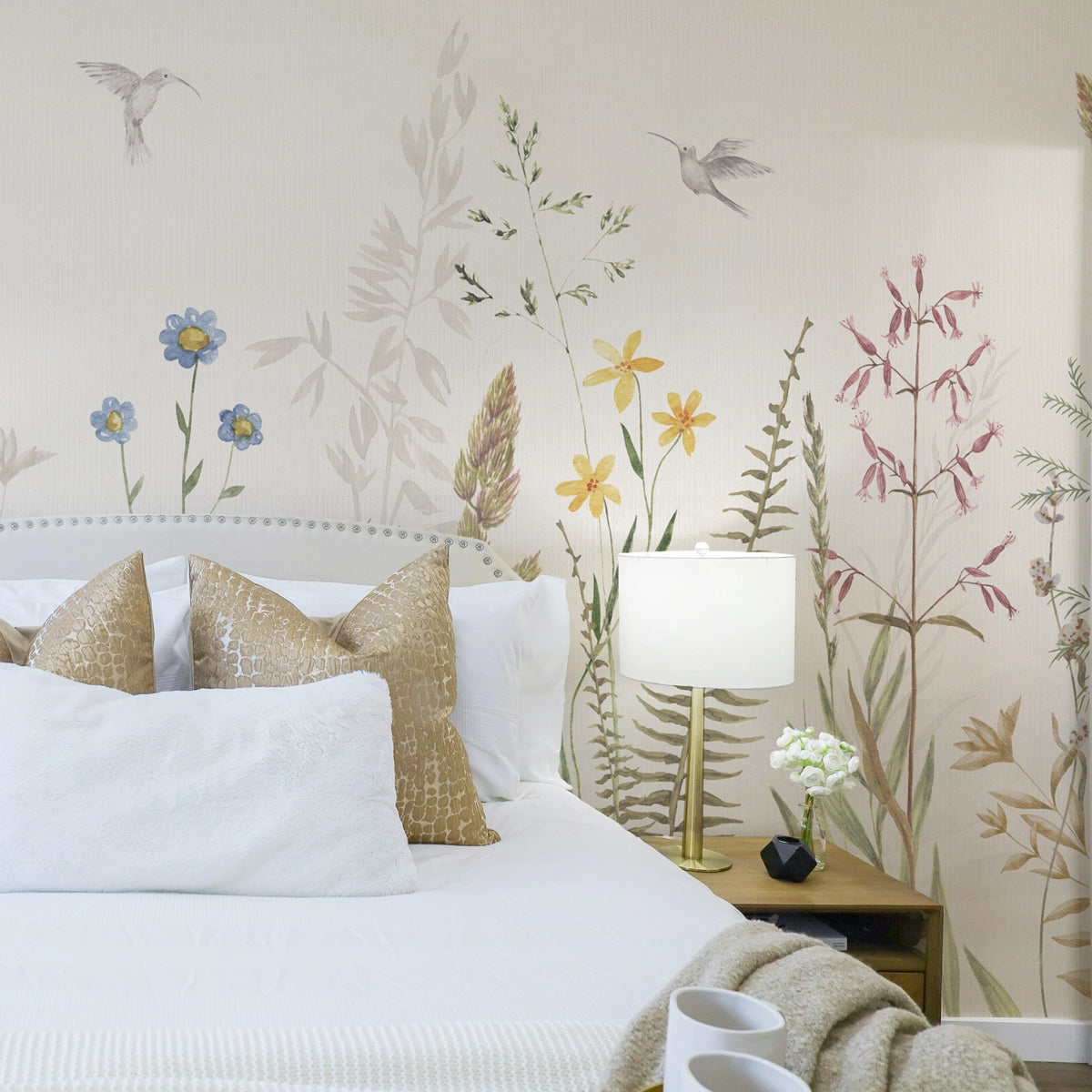 Meadow Drift | Botanical Grass & Wildflower Wall Mural