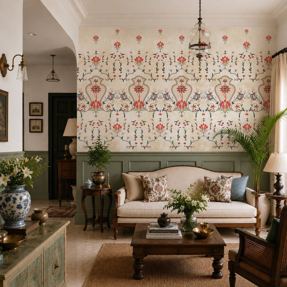 Parchin Kari | Traditional Mughal Floral Wall Mural