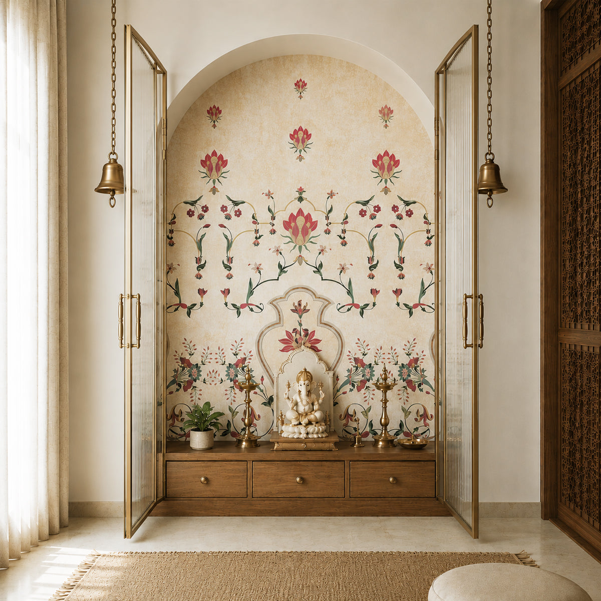 Parchin Kari | Traditional Mughal Floral Wall Mural
