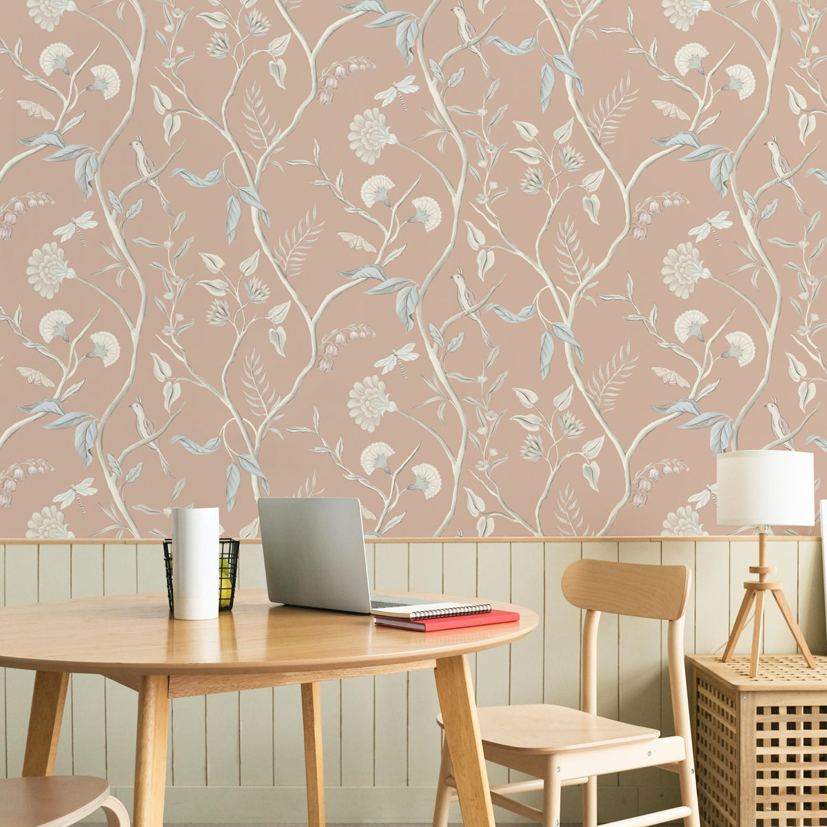 The Quiet Canopy | Botanical Trailing Vine Pink Floral Wallpaper