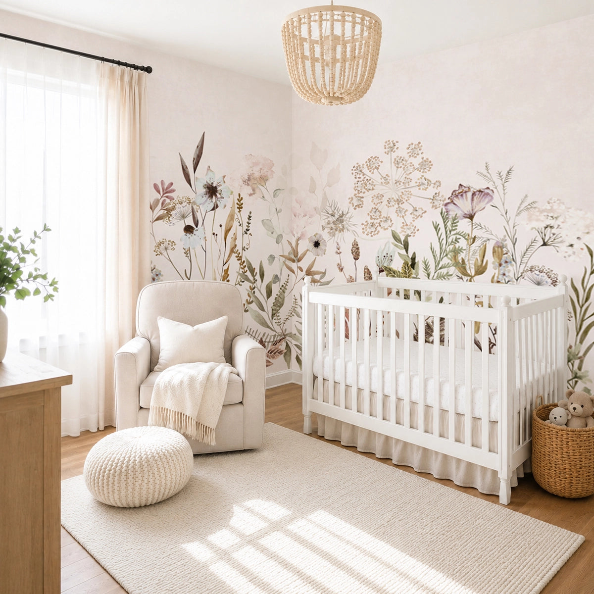 Summer Harvest | Watercolour Botanical Wildflower Wall Mural