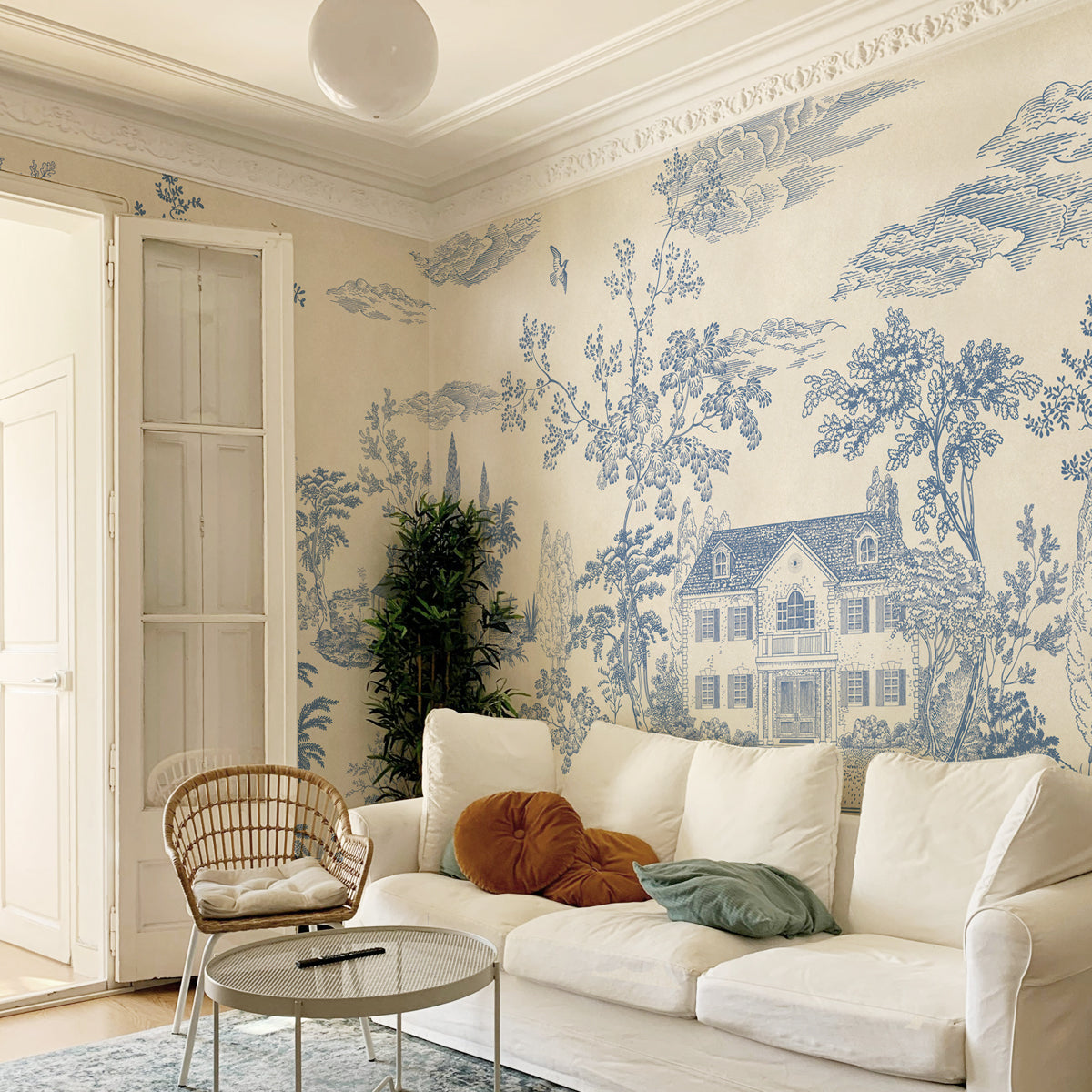 Toile Tales | Classic Country House Toile Wallpaper