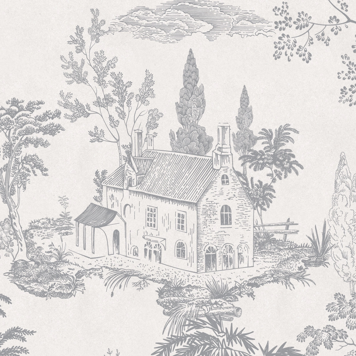 Toile Tales | Classic Country House Toile Wallpaper