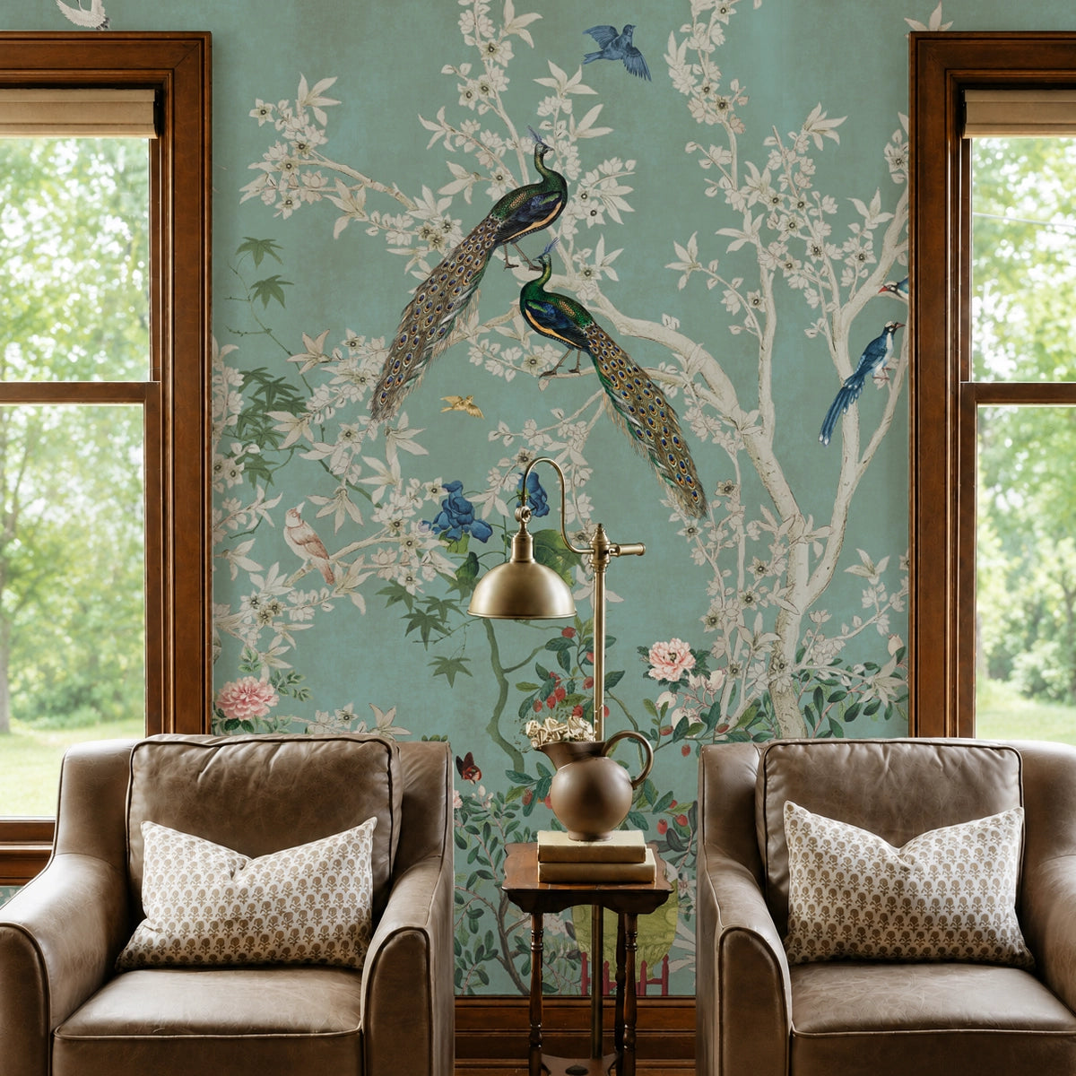 Arboretum | Exotic Chinoiserie Peacock Wall Mural