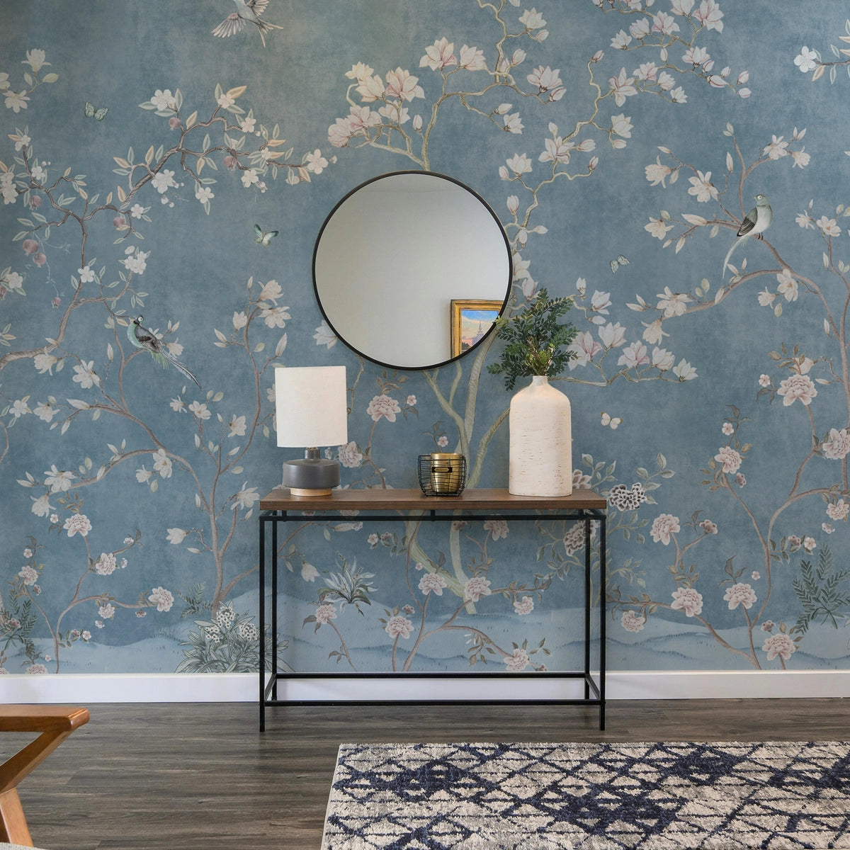 Blue Magnolia | Chinoiserie Floral Wall Mural