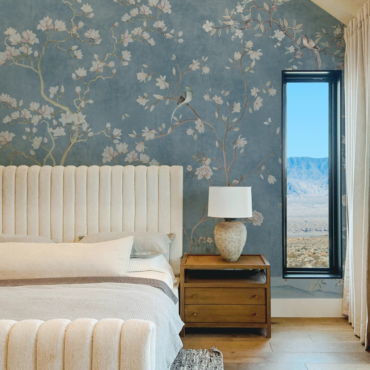 Blue Magnolia | Chinoiserie Floral Wall Mural