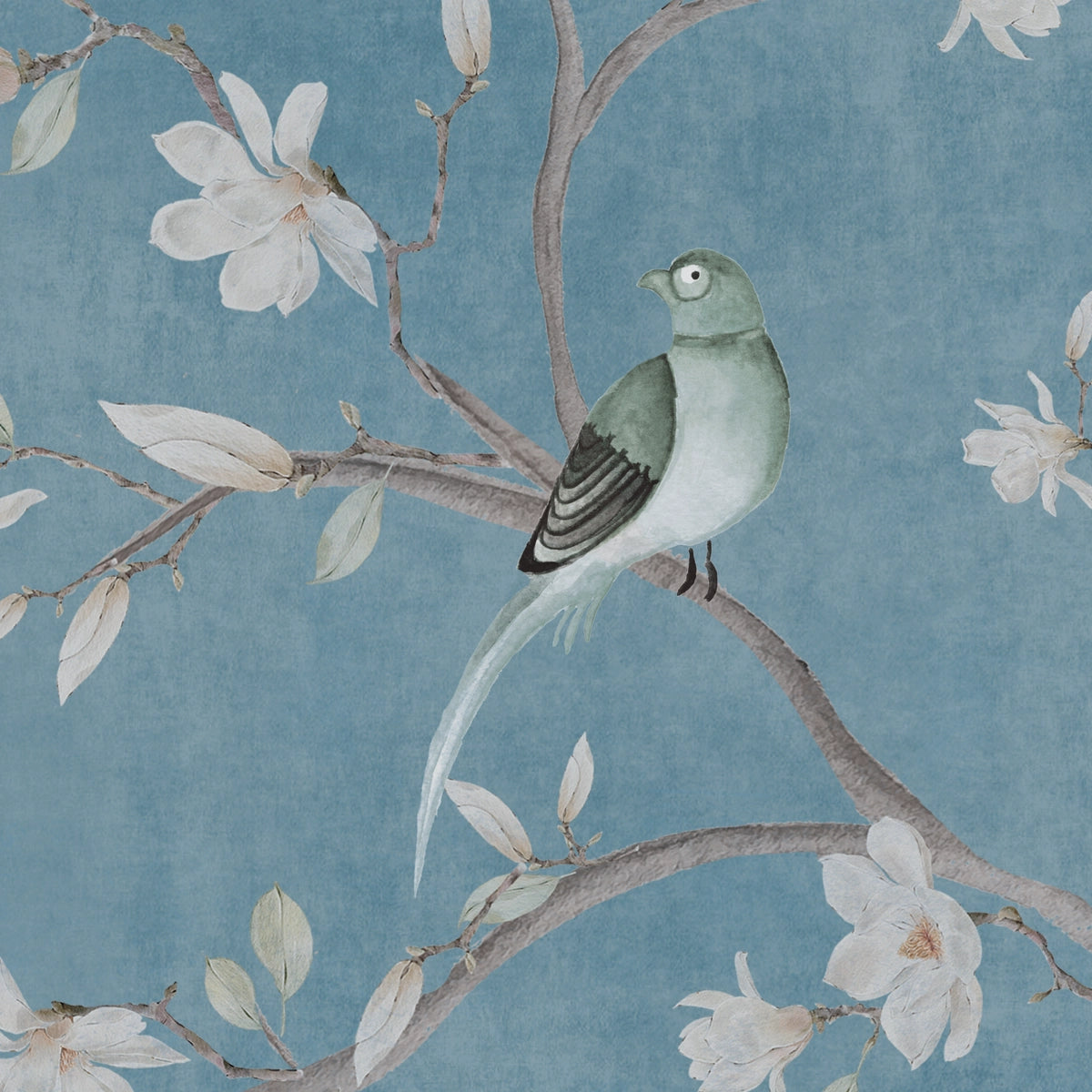 Blue Magnolia | Chinoiserie Floral Wall Mural