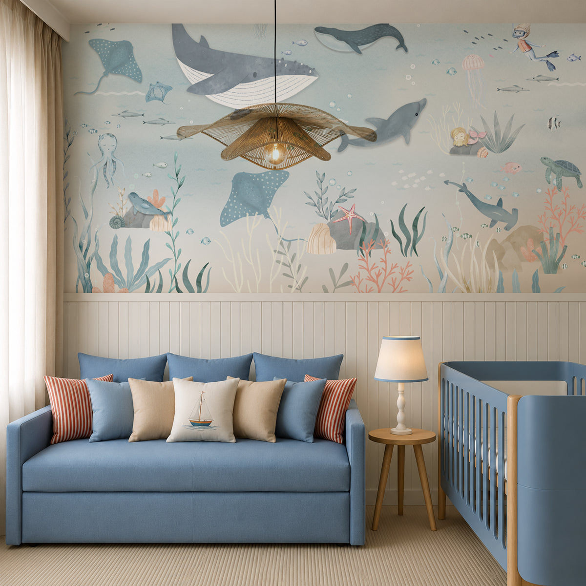 Deep Blue Dream | Underwater Ocean Kids Mural Wallpaper