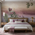 Dusk Blooms | Botanical Abstract Ombre Watercolour Wall Mural