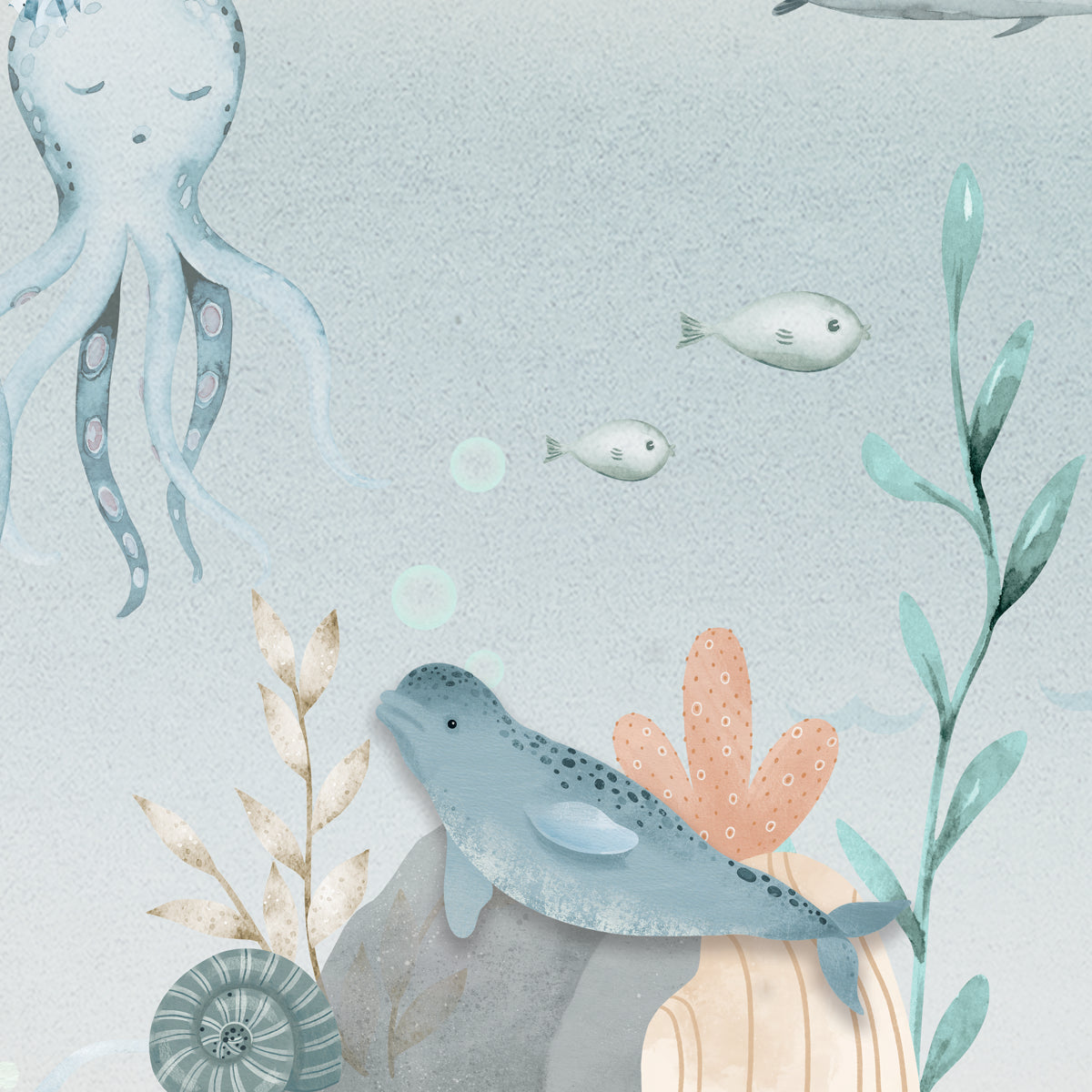 Deep Blue Dream | Underwater Ocean Kids Mural Wallpaper