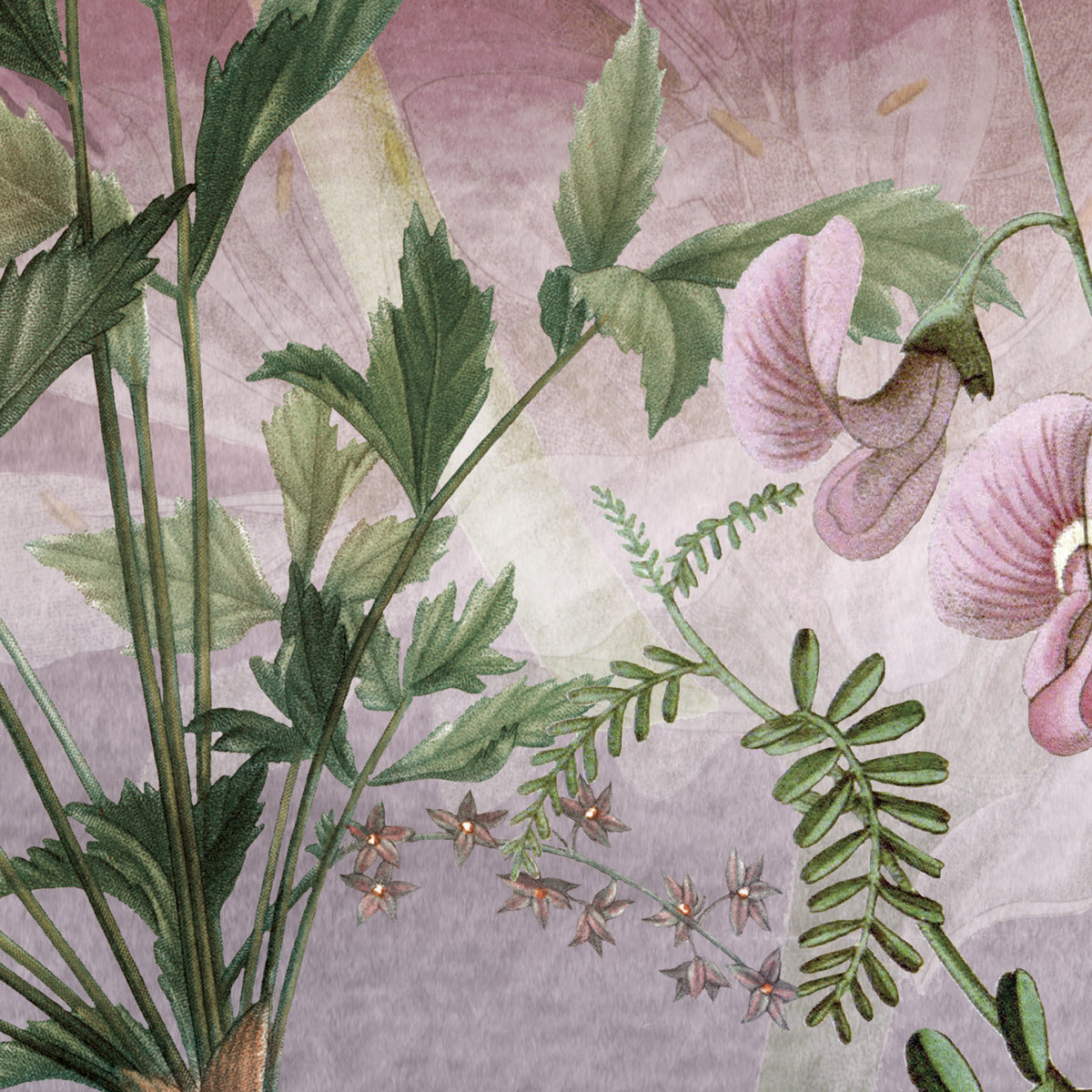 Dusk Blooms | Botanical Abstract Ombre Watercolour Wall Mural