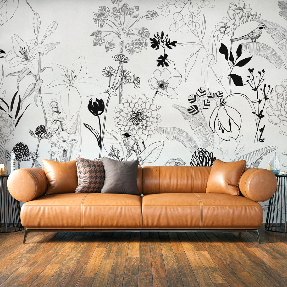 Elysium | Monochrome Botanical Wall Mural