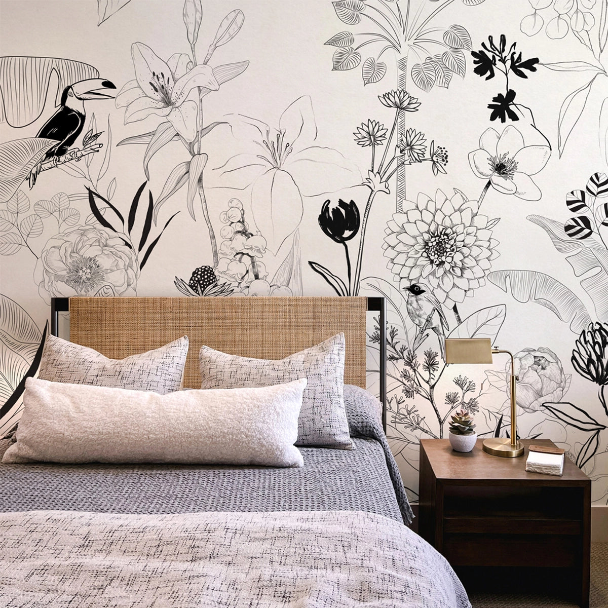 Elysium | Monochrome Botanical Wall Mural