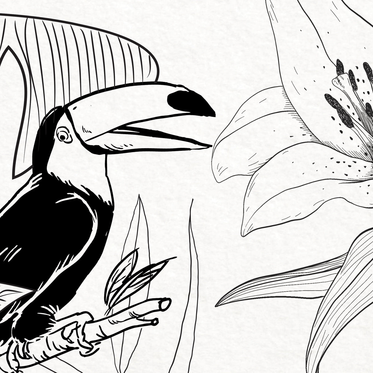 Elysium | Monochrome Botanical Wall Mural