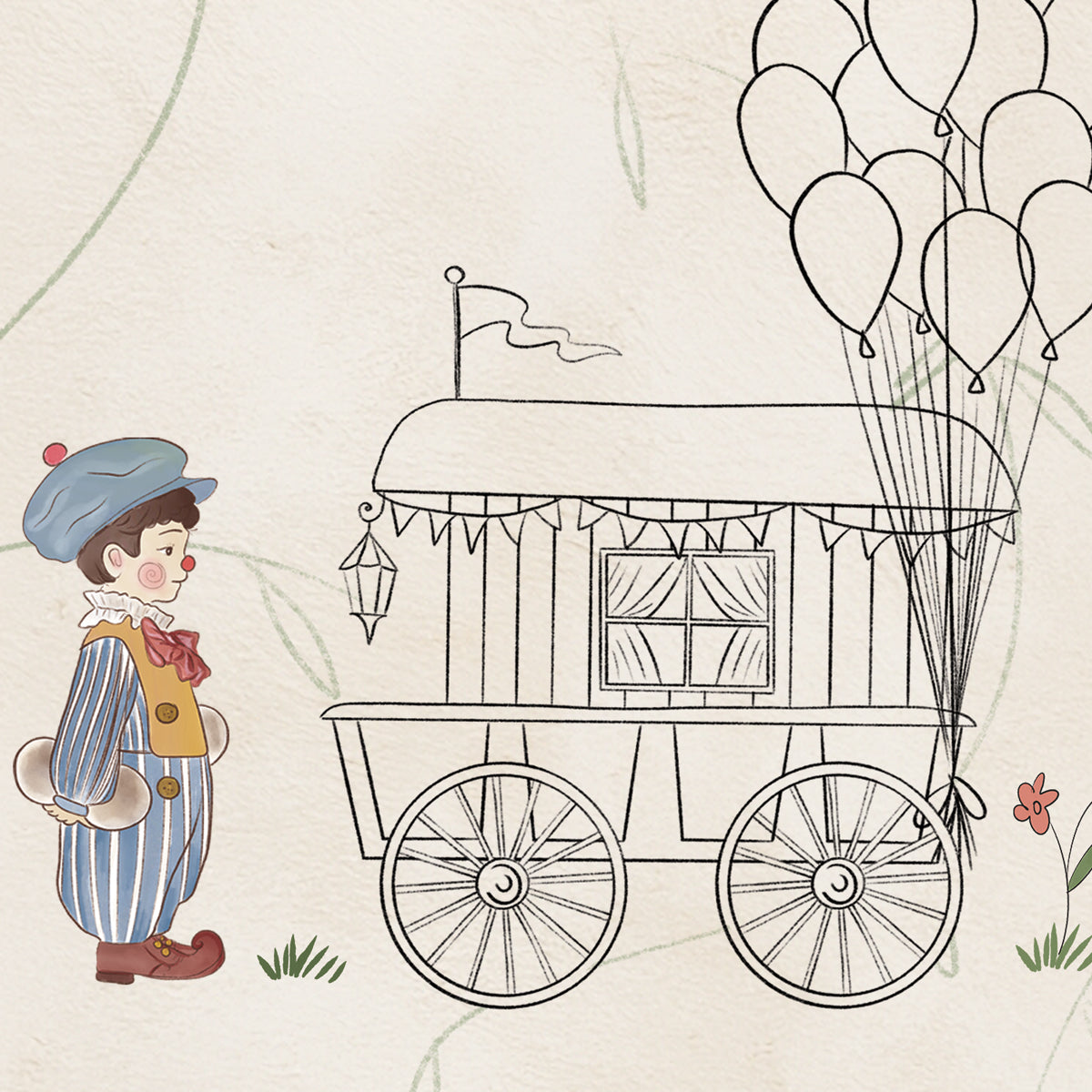 The Grand Parade | Vintage Circus Children's Wallpaper