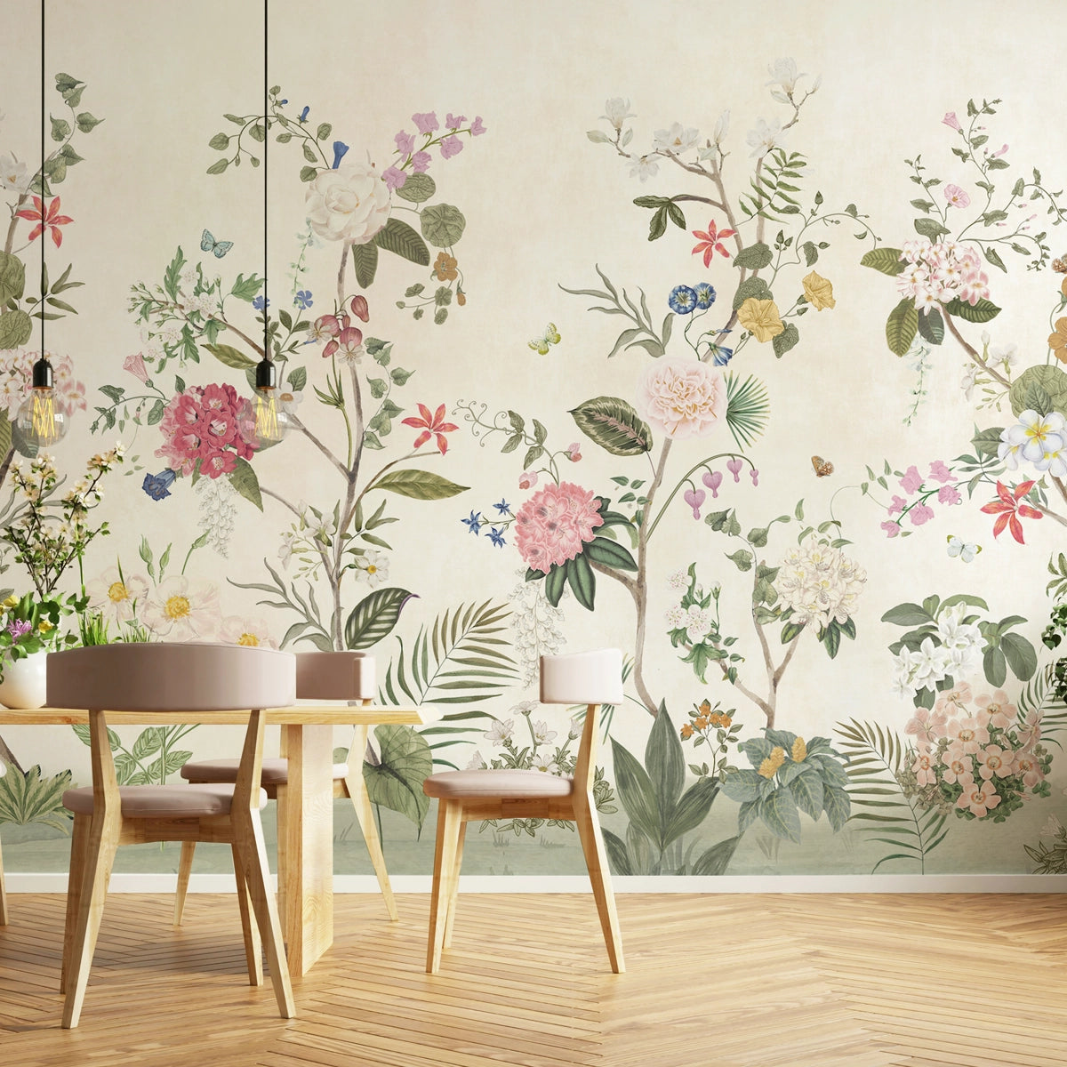 Garden Serenade | Chinoiserie Floral Botanical Wall Mural