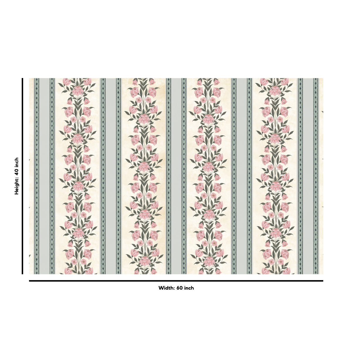 Garden Pillar | Floral Stripe Peel & Stick Half Wallpaper