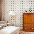 Indigo Blooms | Indian Block Print Floral Wallpaper