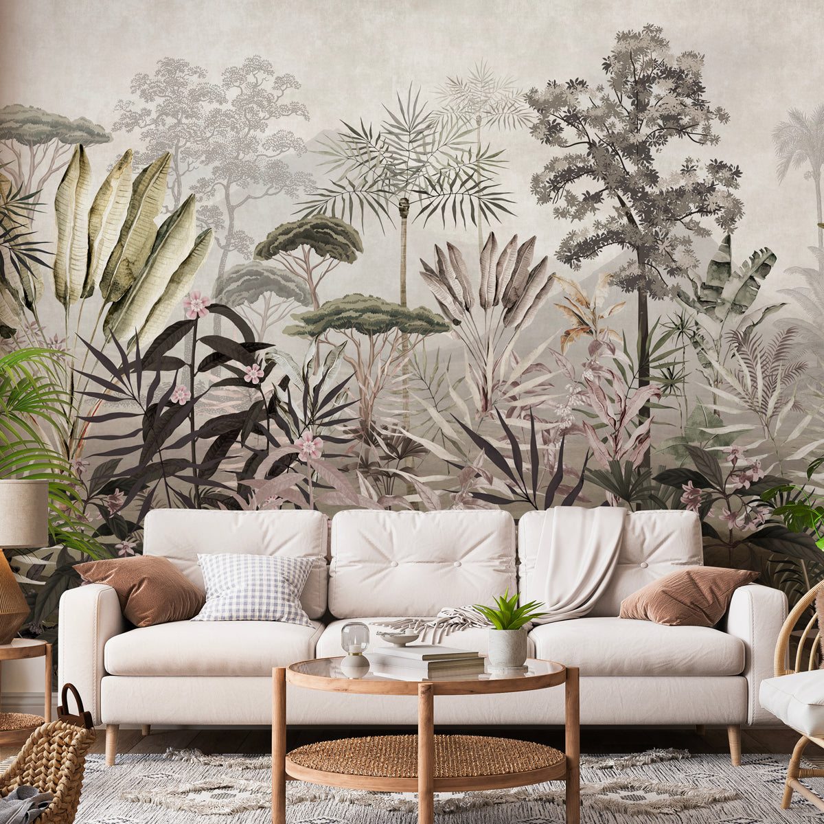 Jungle Reverie | Panoramic Tropical Forest Wall Mural