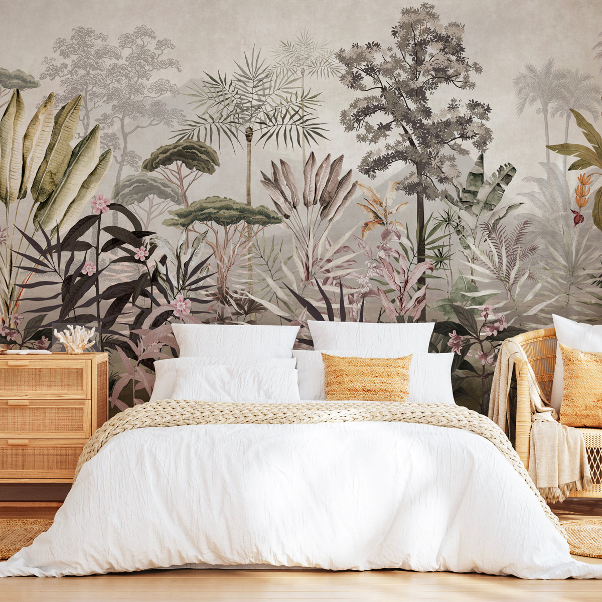 Jungle Reverie | Panoramic Tropical Forest Wall Mural