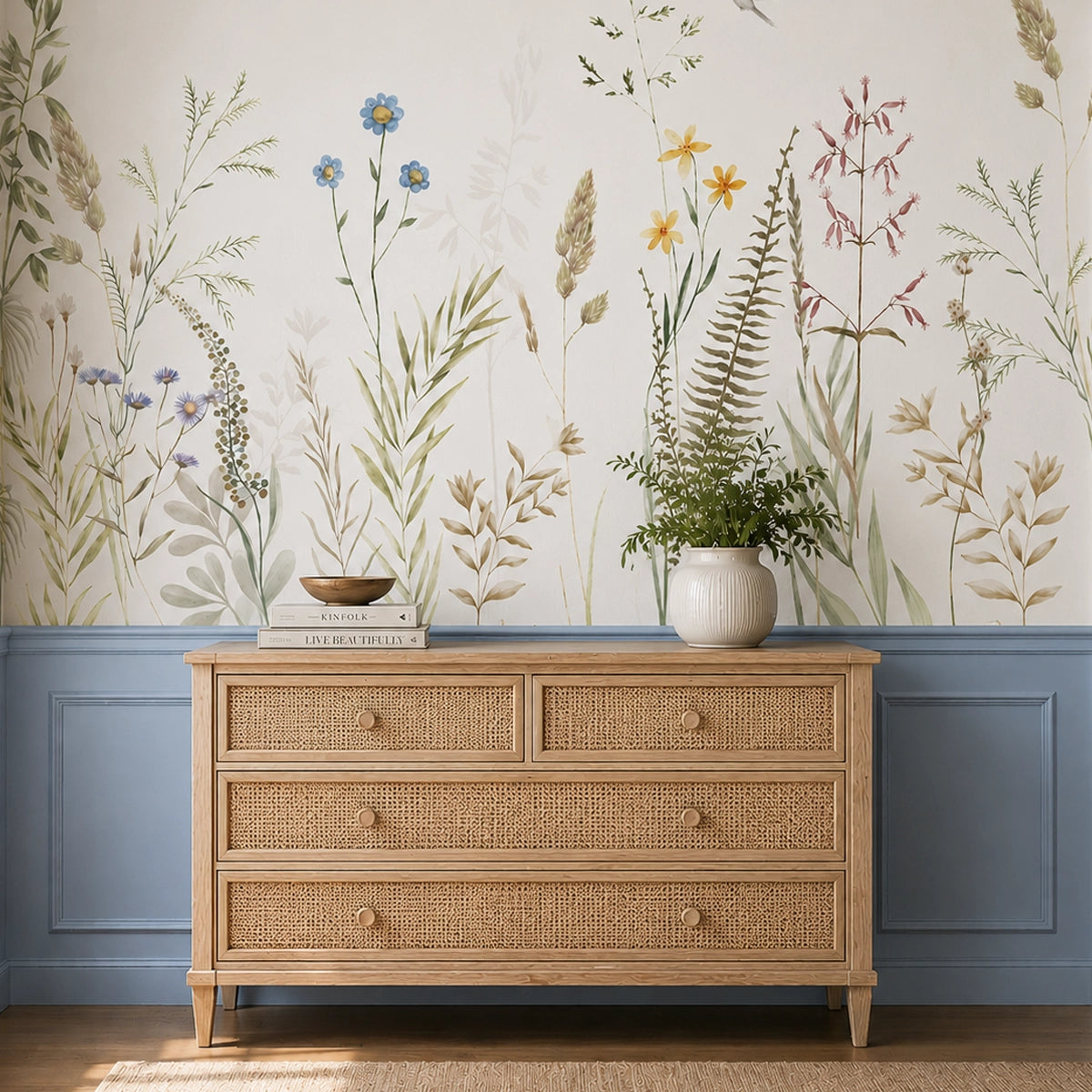 Meadow Drift | Botanical Grass & Wildflower Wall Mural
