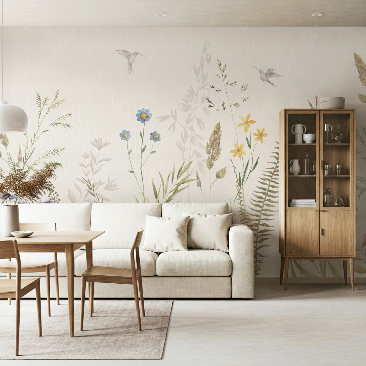 Meadow Drift | Botanical Grass & Wildflower Wall Mural