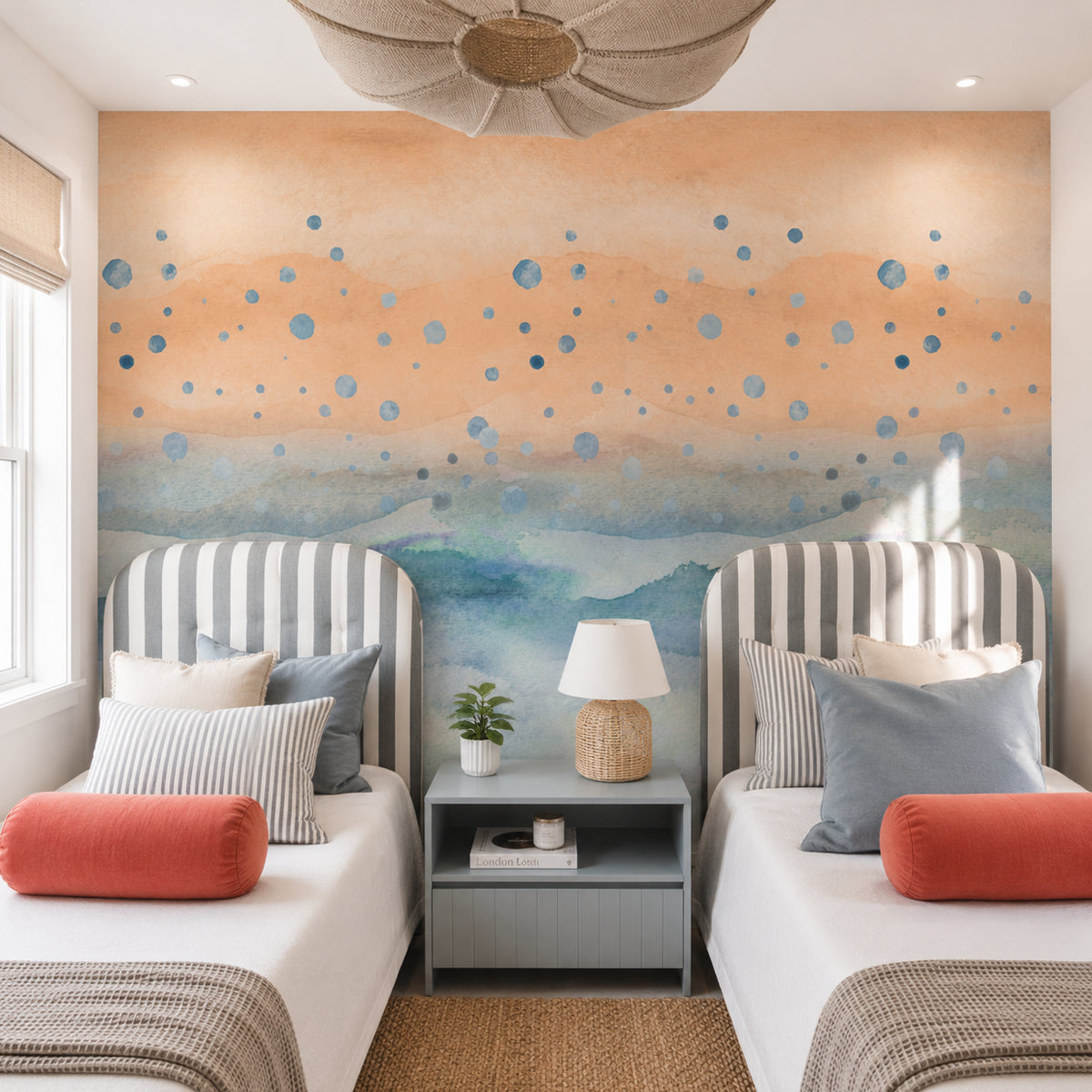Misty Horizon | Abstract Ombre Watercolour Wall Mural
