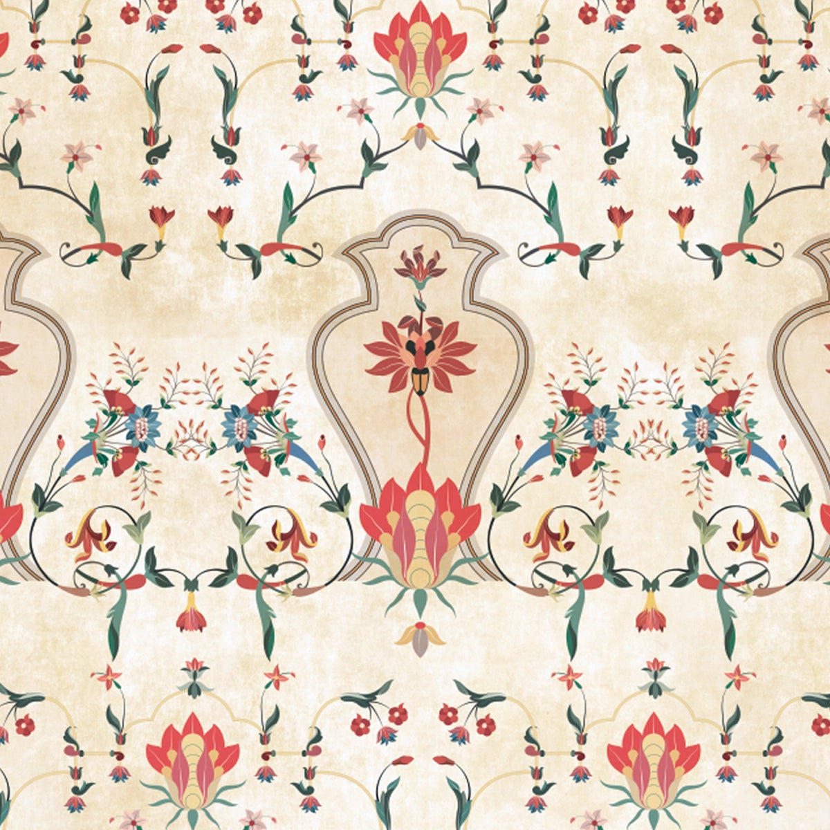 Parchin Kari | Traditional Mughal Floral Wall Mural