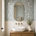 The Quiet Canopy | Botanical Trailing Vine Blue Floral Wallpaper