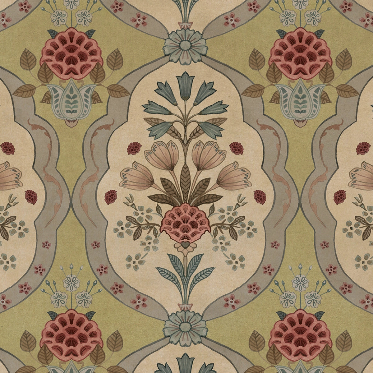 Regalia | Mughal Vintage Floral Pattern Wallpaper