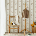 Roseline | Beige Floral Stripe Cottage Wallpaper