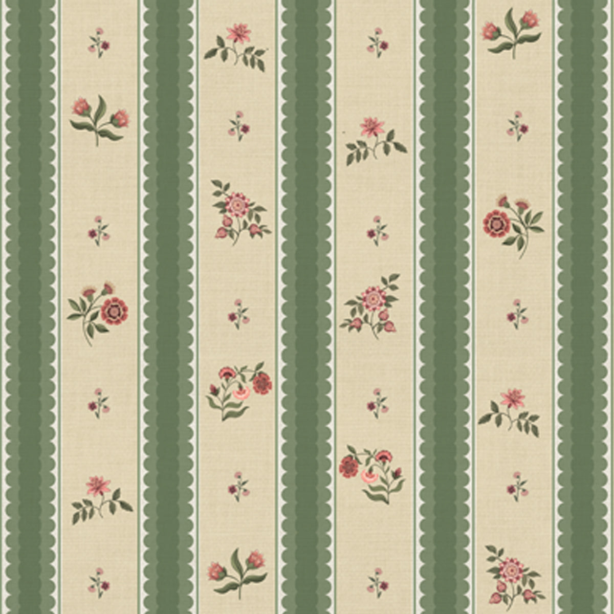 Roseline | Floral Stripe Cottage Wallpaper