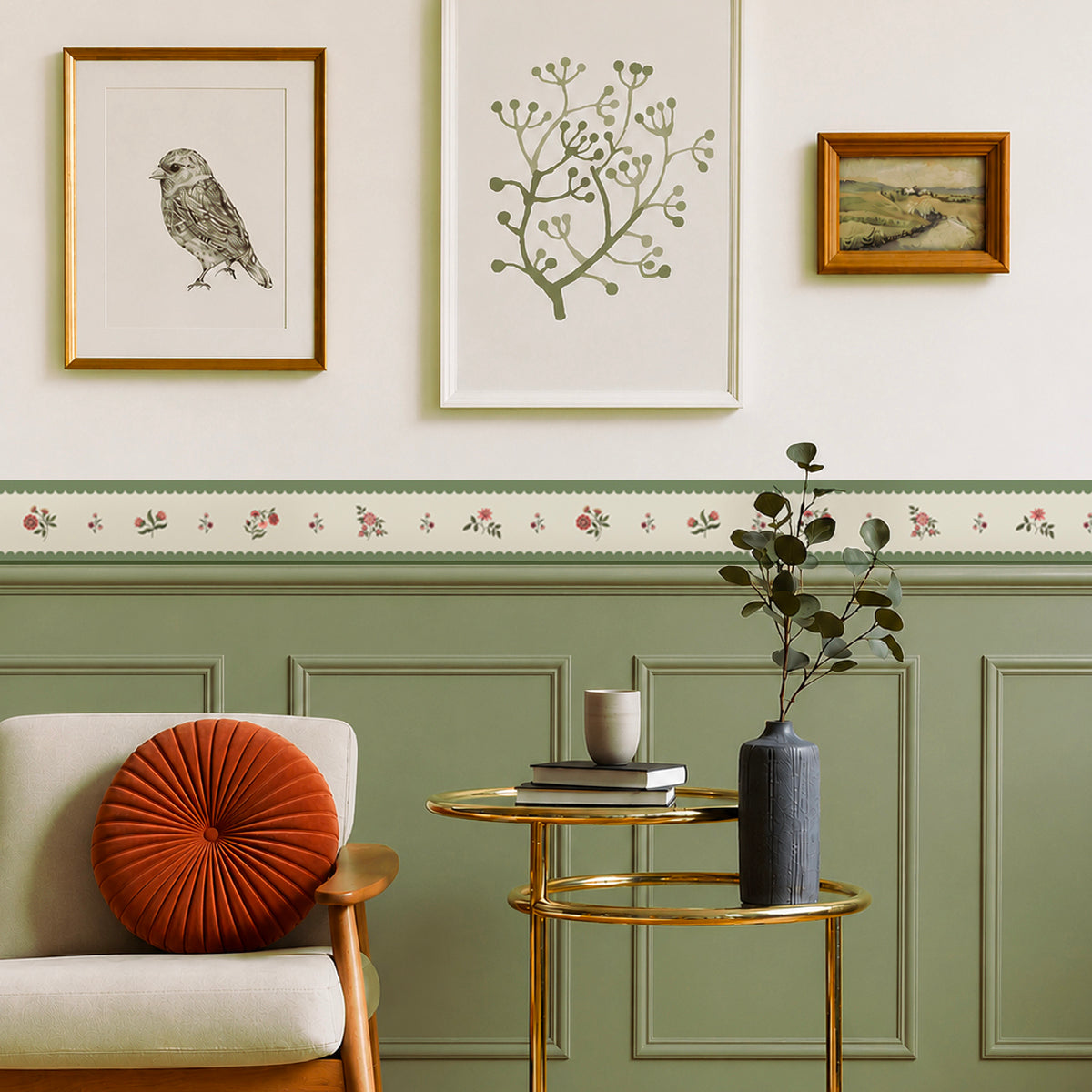 Roseline | Floral Scallop Self-Adhesive Border