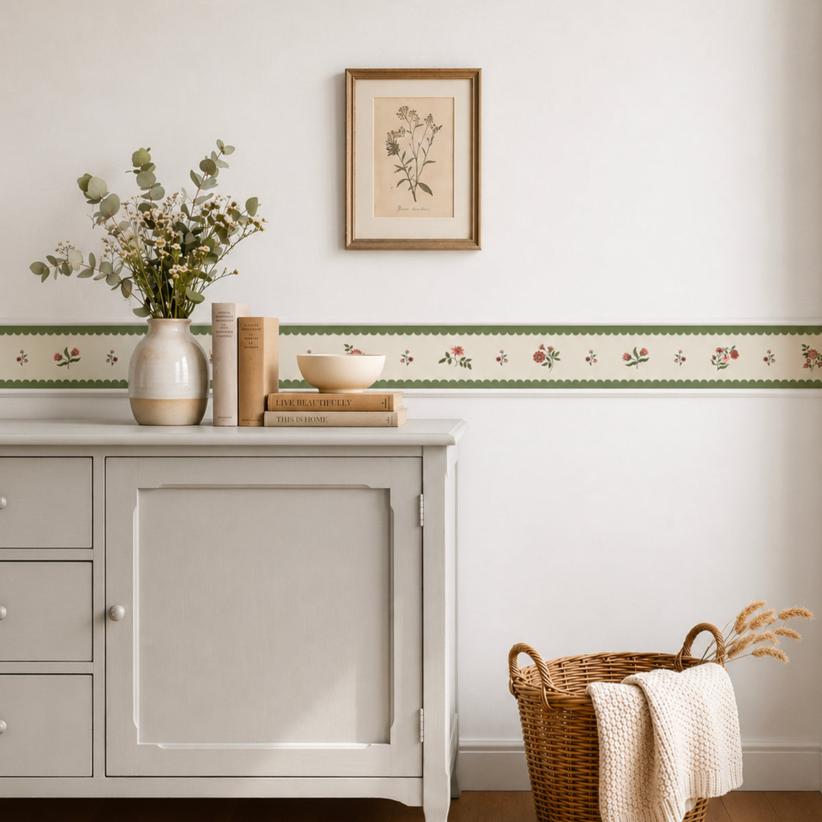 Roseline | Floral Scallop Self-Adhesive Border
