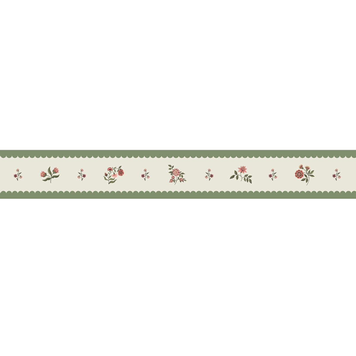 Roseline | Floral Scallop Self-Adhesive Border
