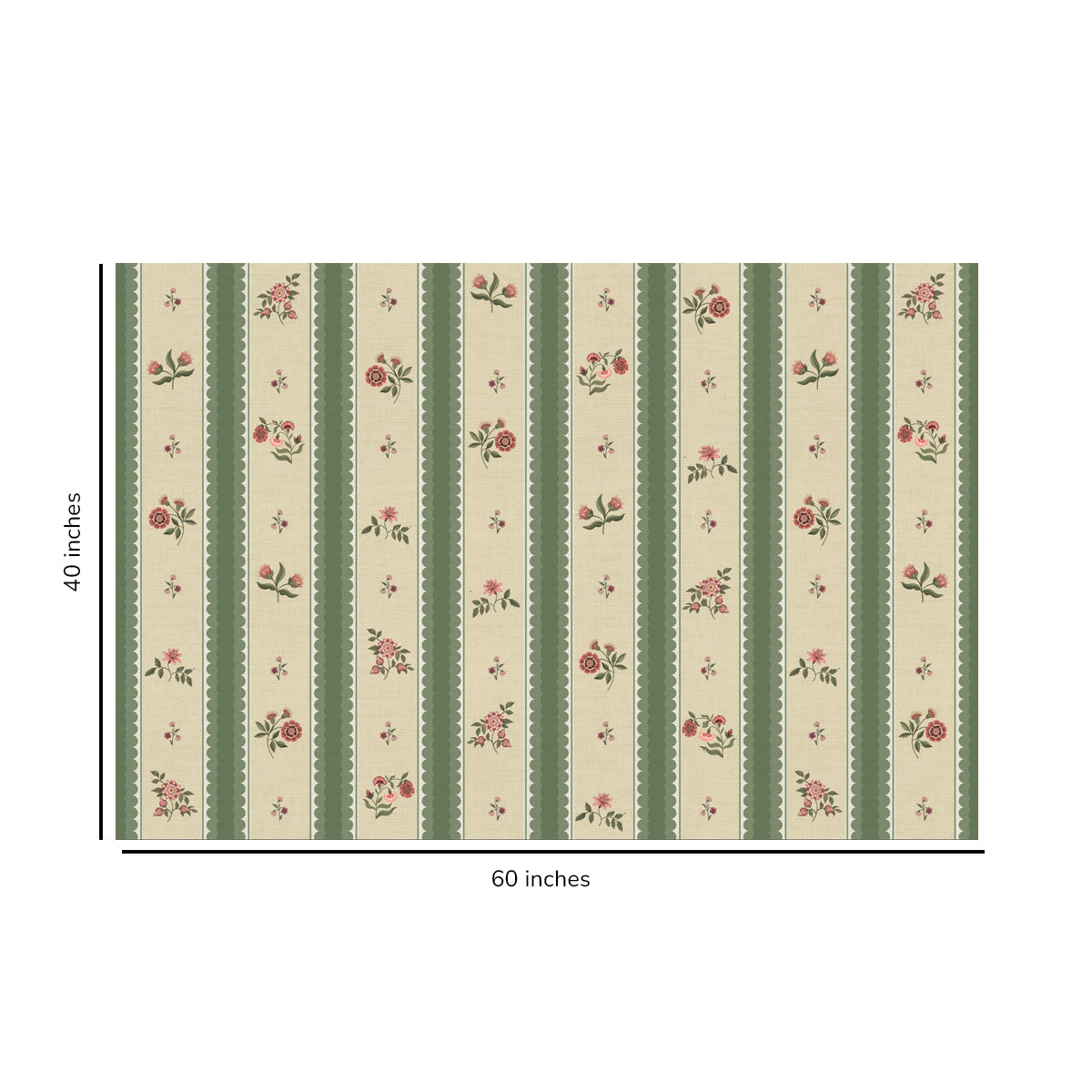 Roseline | Floral Stripe Peel & Stick Half Wallpaper