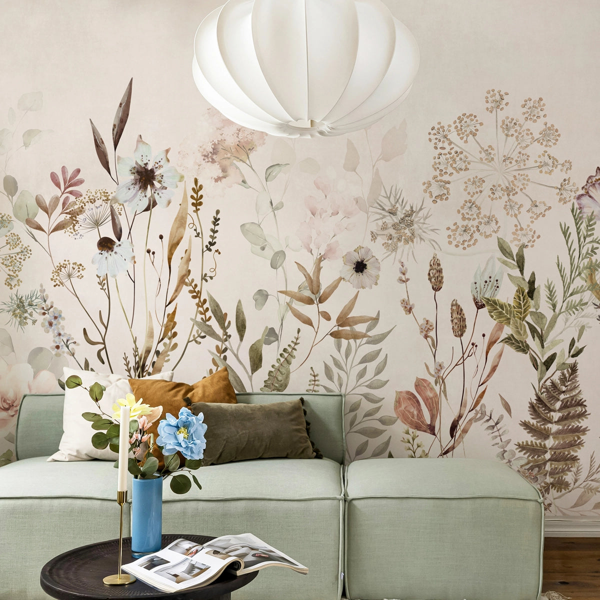 Summer Harvest | Watercolour Botanical Wildflower Wall Mural
