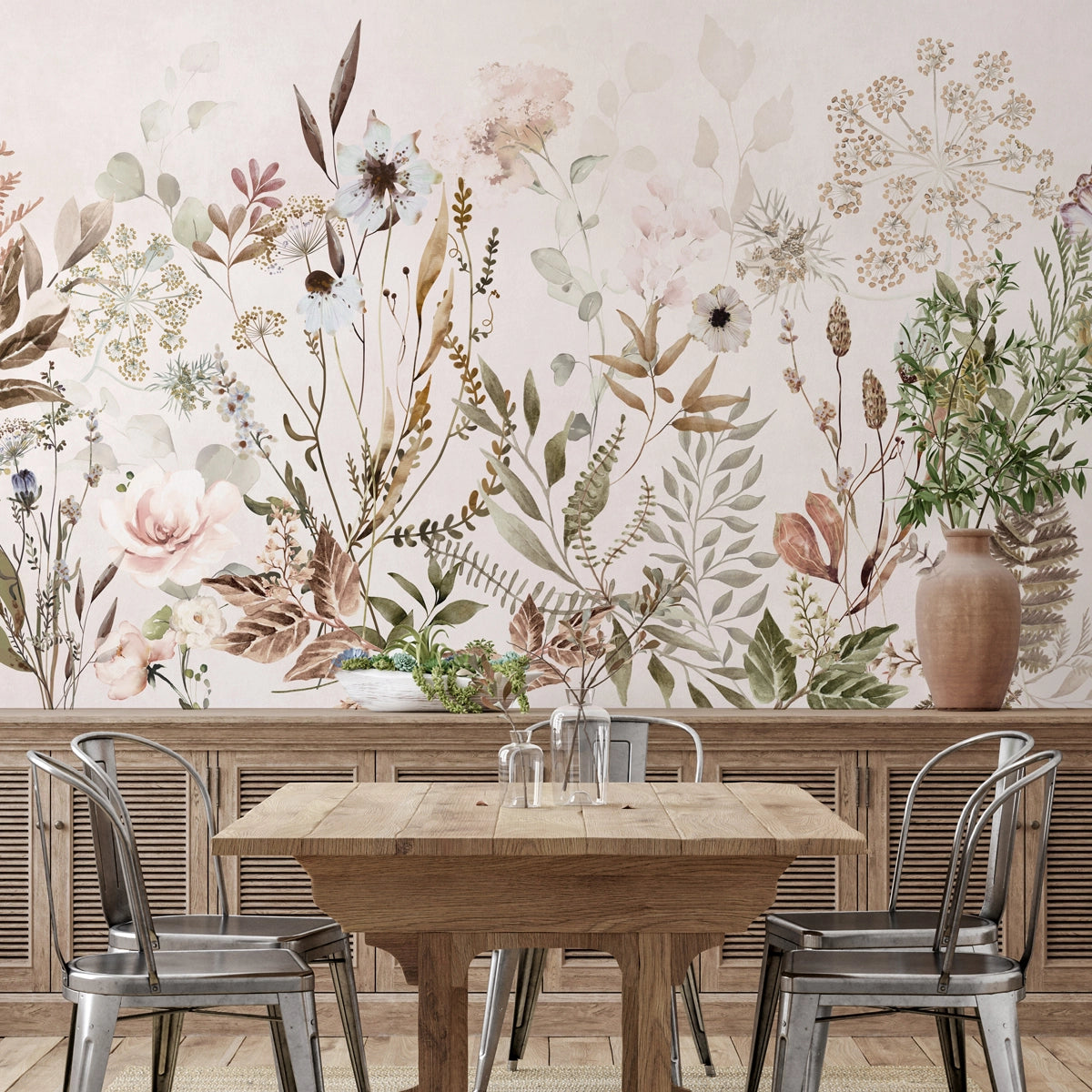 Summer Harvest | Watercolour Botanical Wildflower Wall Mural