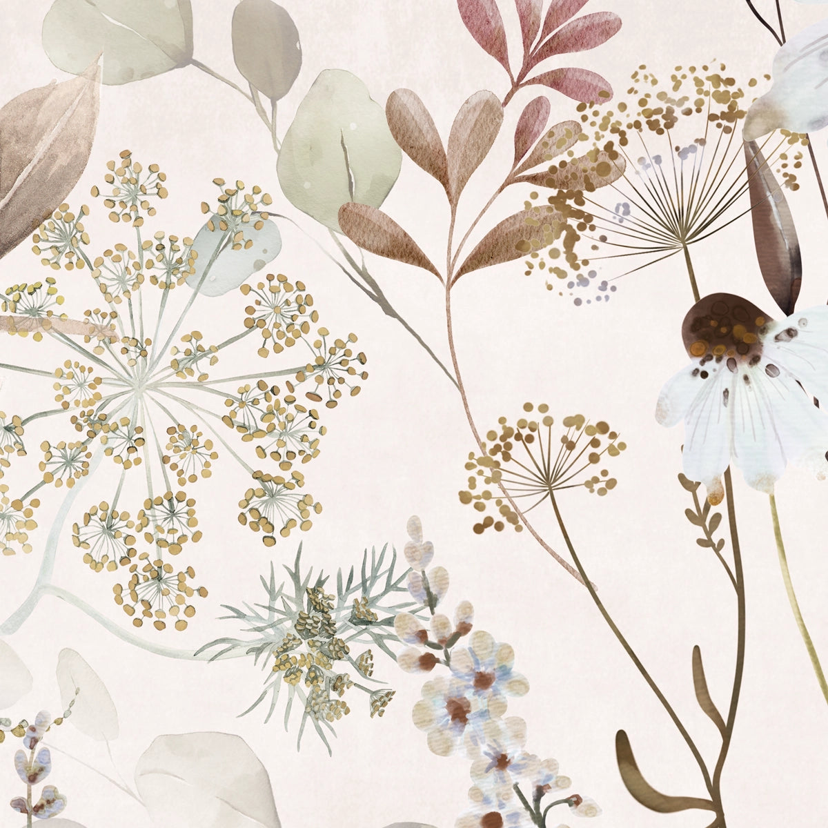 Summer Harvest | Watercolour Botanical Wildflower Wall Mural