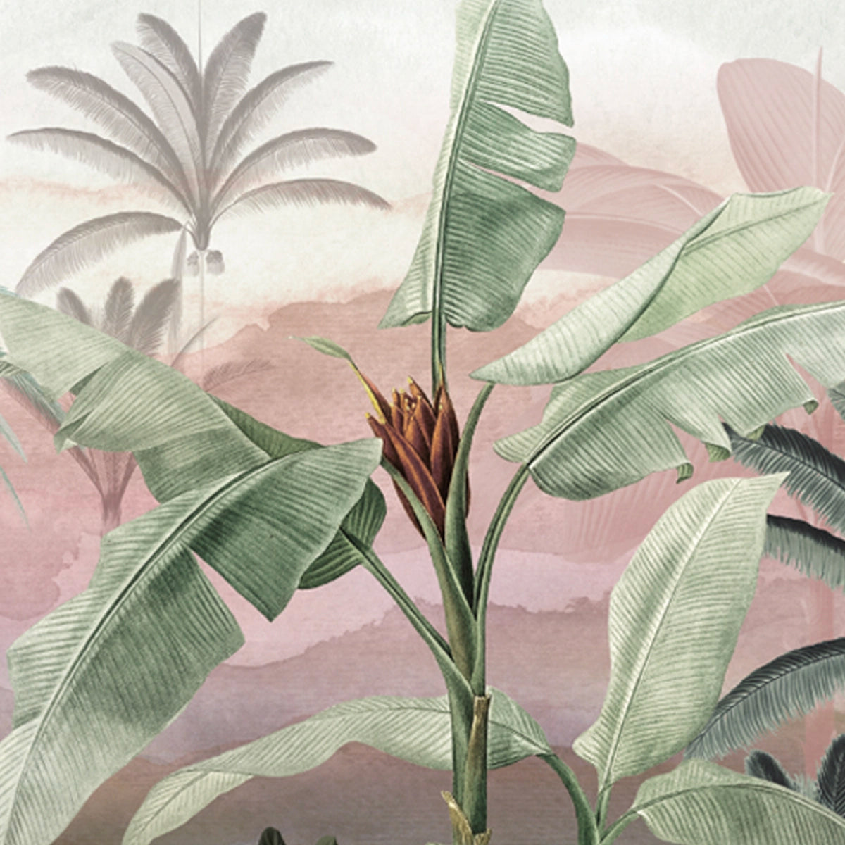 Tropical Rhapsody | Panoramic Tropical Botanical Jungle Wall Mural