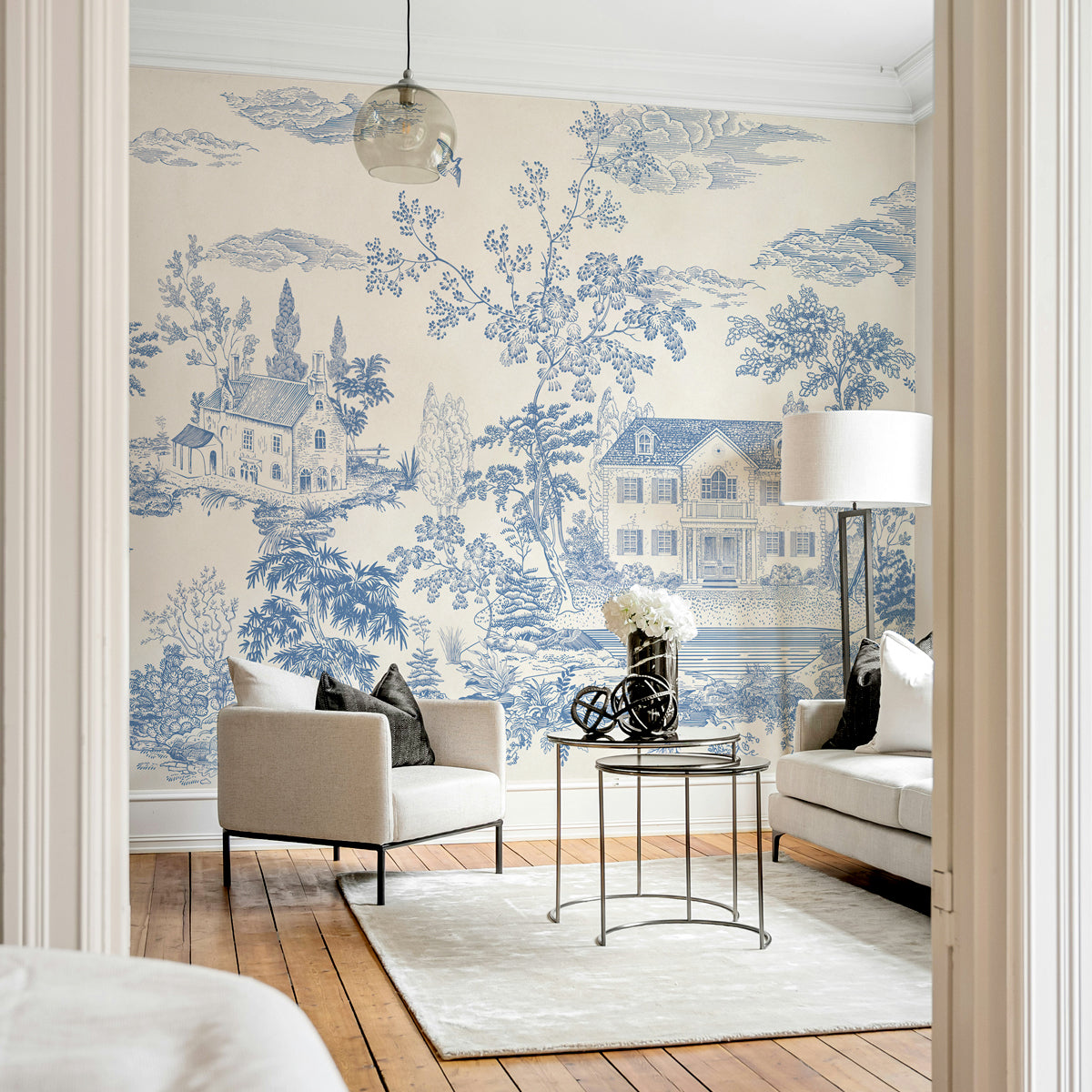 Toile Tales | Classic Country House Toile Wallpaper